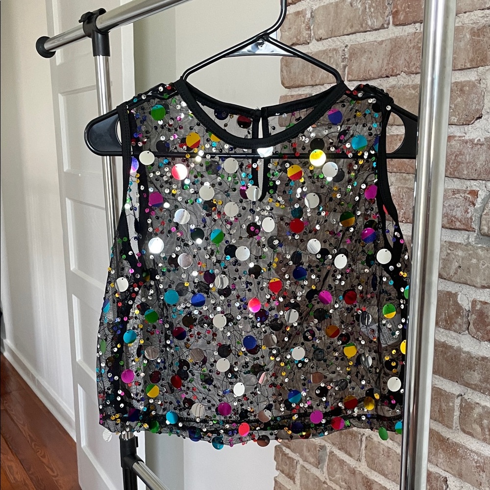 Multicolor Sequin Sleeveless Top
